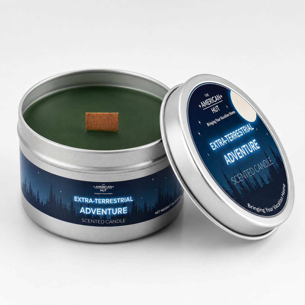 Extra-Terrestrial Adventure - Tin Candle with crackling wooden wick