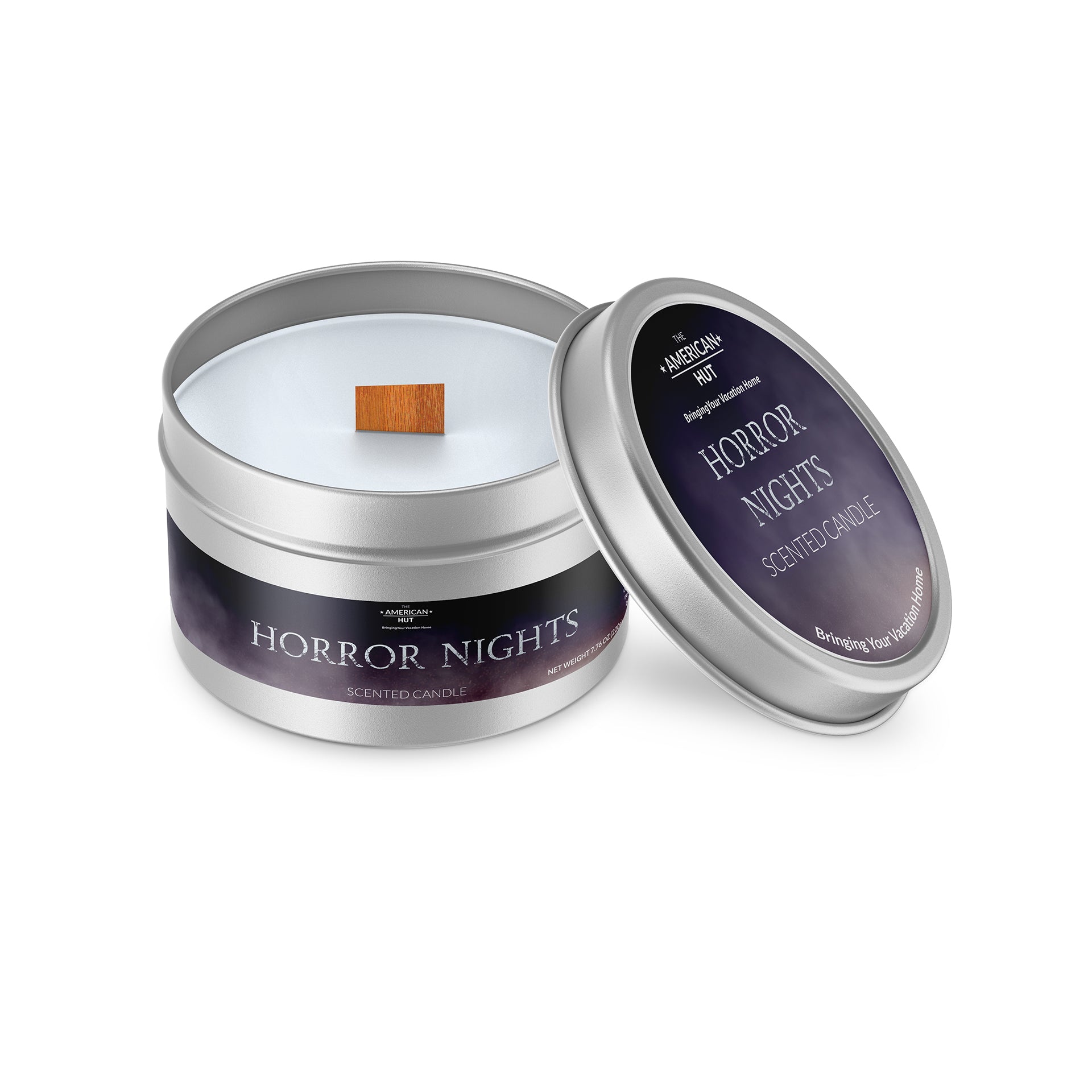 Horror Nights - Tin Candle with crackling wooden wick