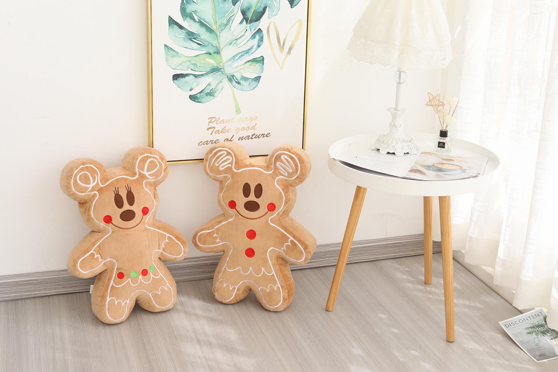 Holiday Mickey Minnie plush gingerbread pillow Limited Stock The American Hut Limited