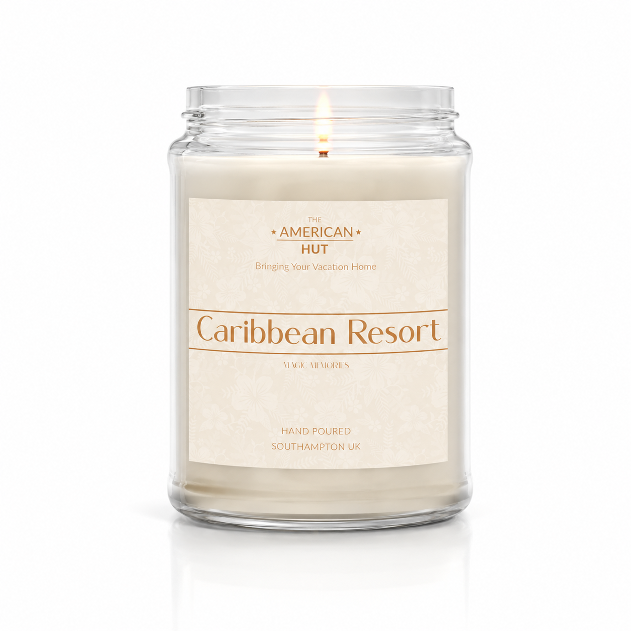 Caribbean Resort 240g jam jar candle by The American Hut
