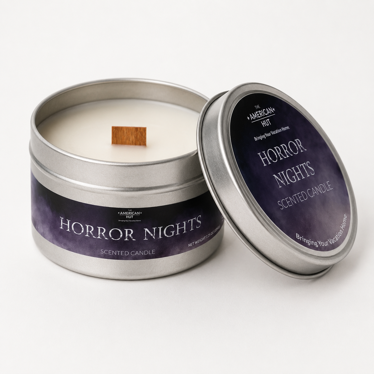 Horror Nights - Tin Candle with crackling wooden wick