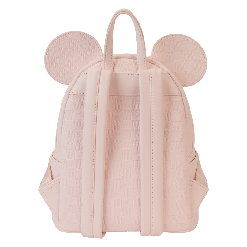 DISNEY LOUNGEFLY MINNIE MOUSE PINK CHECKED MINI BACKPACK