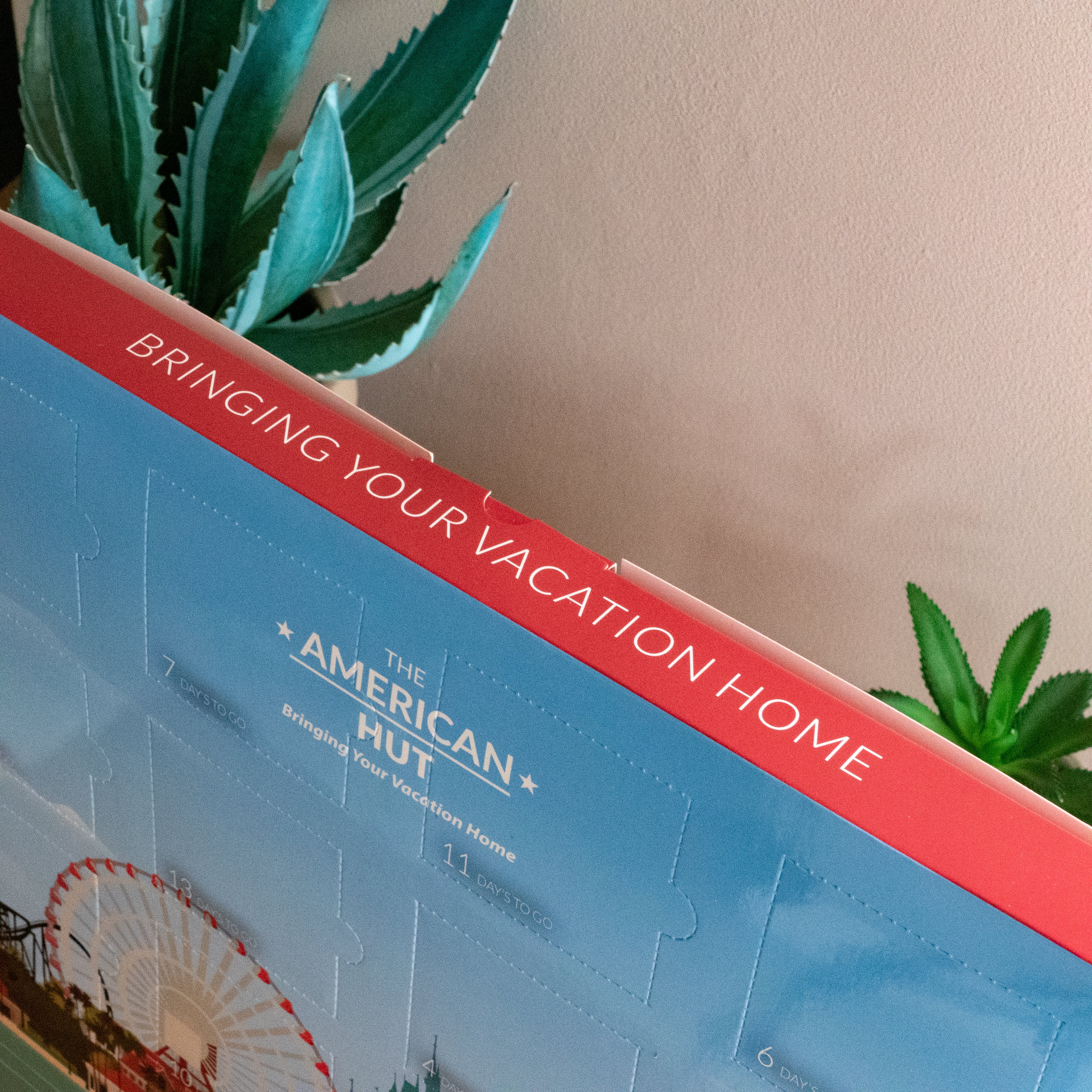 Top of Vacation Countdown calendar with Bringing your Vacation Home slogan along the top