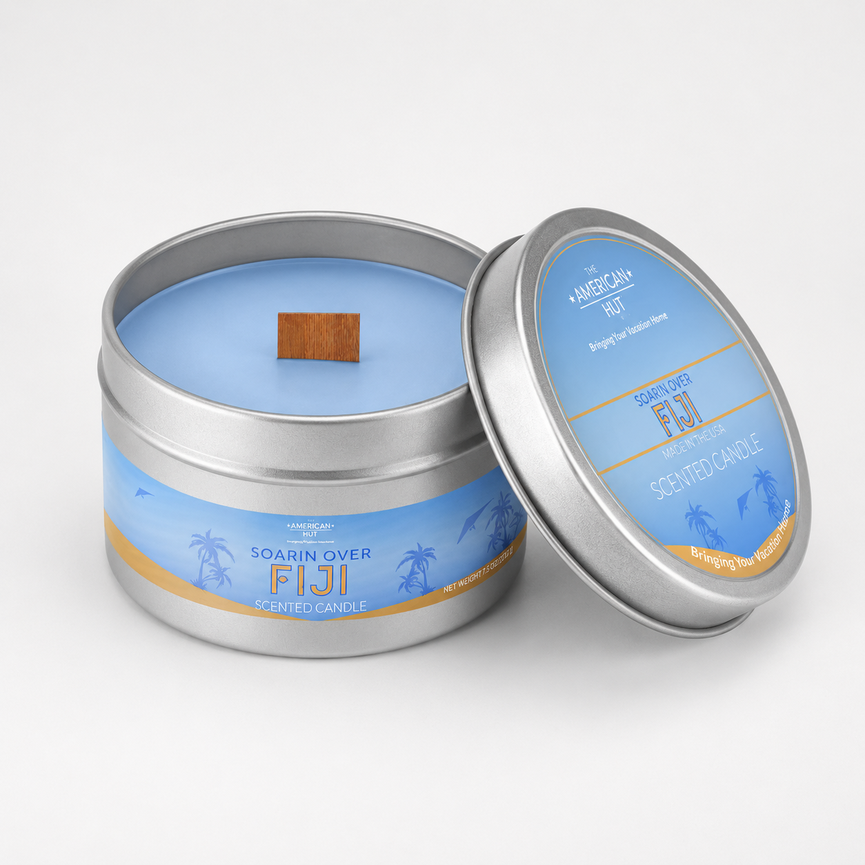 Soarin Over Fiji - Tin Candle with crackling wooden wick