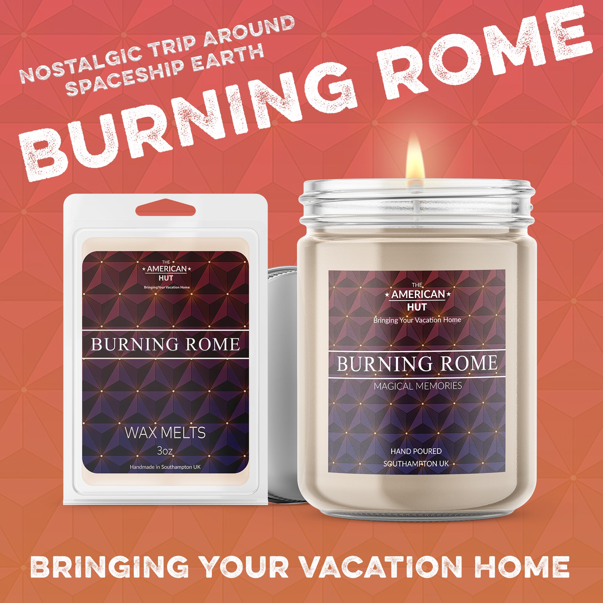 Burning Rome - Inspired by Disney's EPCOT Spaceship Earth Smell, Candle & Wax melt